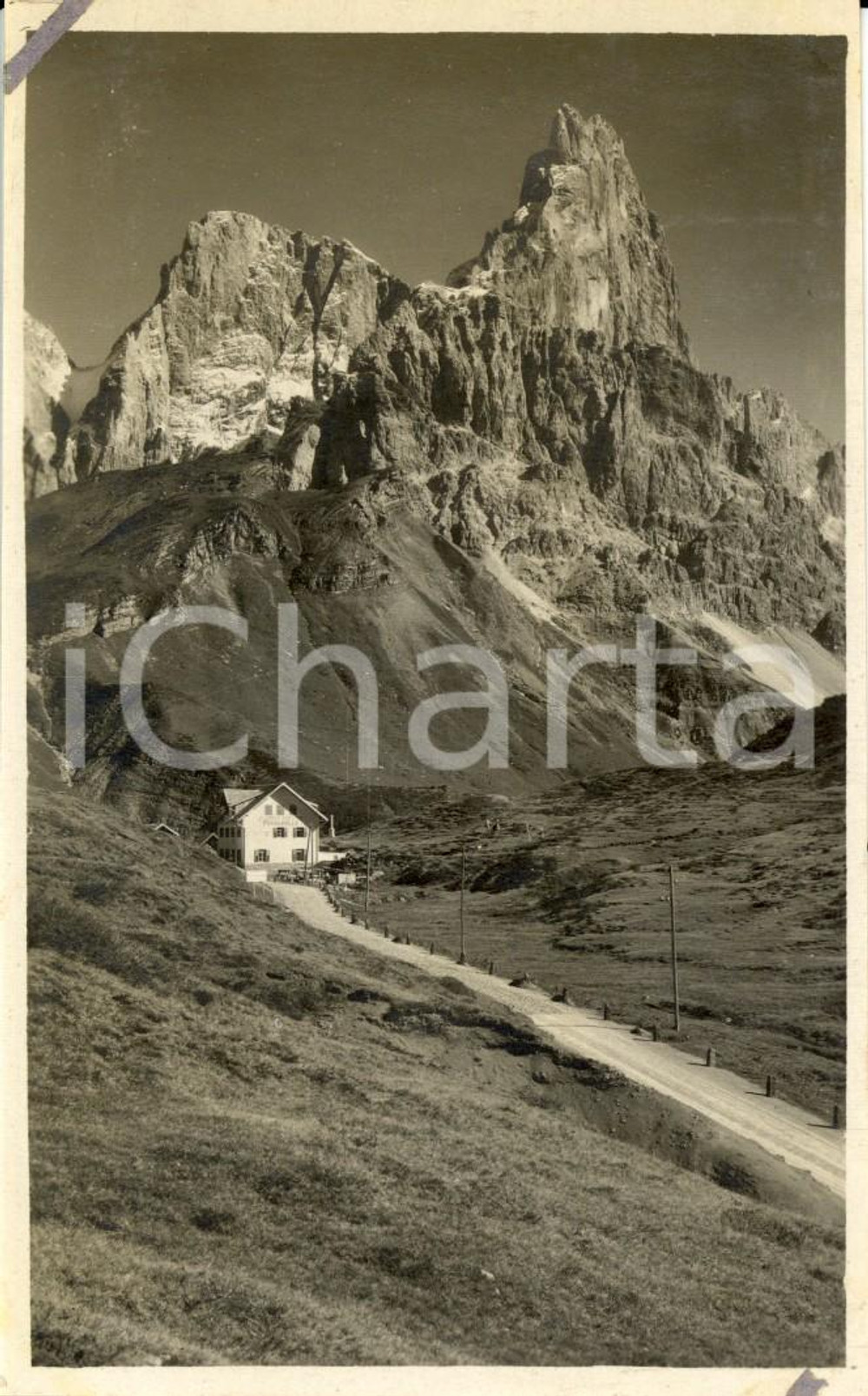 Cartolina originale da collezione 1927 ca PASSO ROLLE (TN) Veduta Albergo VEZZANA e CIMON DELLA PALA *Cartolina NV 1