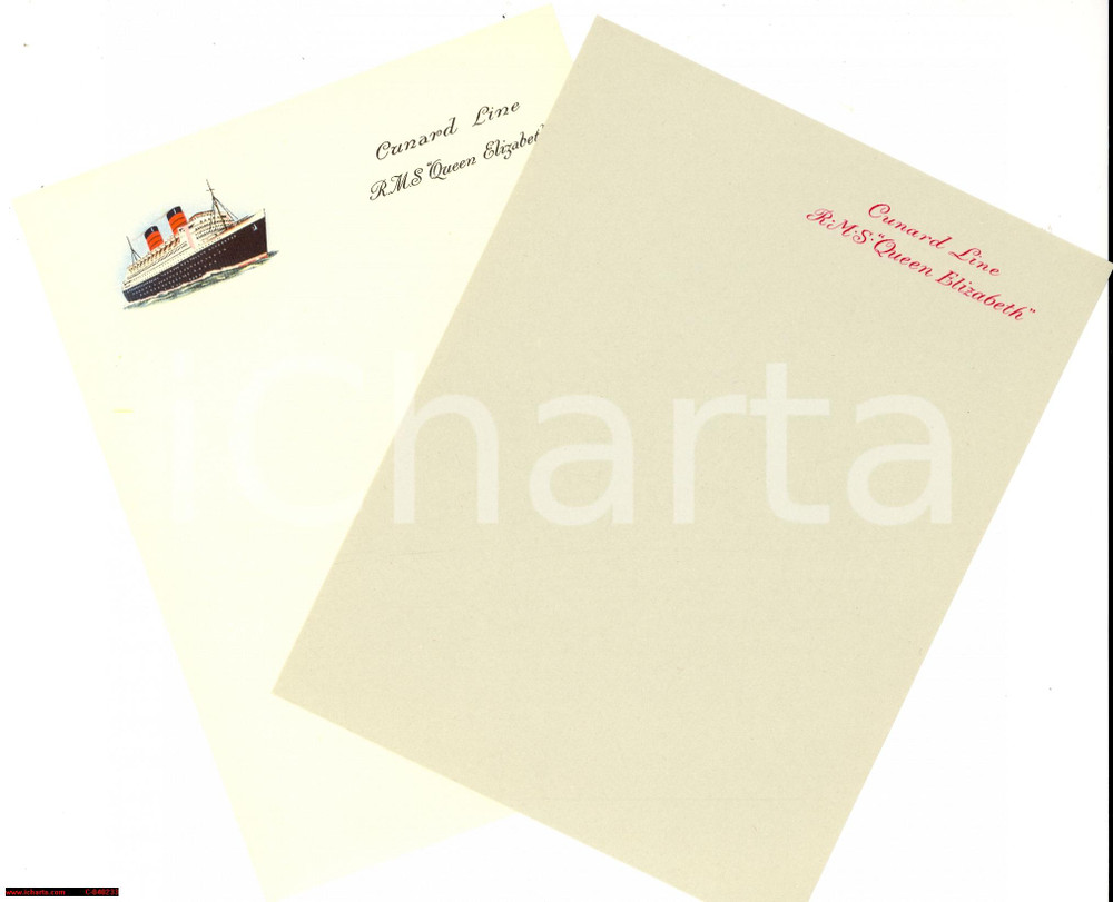Manoscritto, lettera originale 1940 ca CUNARD LINE Ocean liner RMS QUEEN ELIZABETH 1
