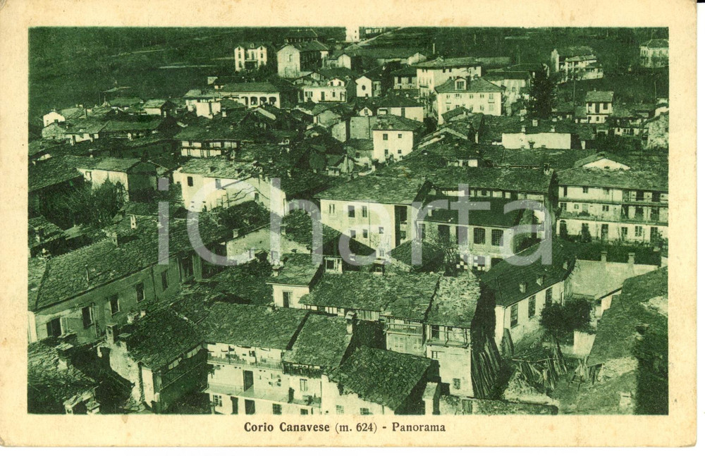Cartolina originale da collezione 1923 CORIO CANAVESE TO Scorcio panoramico  Cartolina FP VG 1