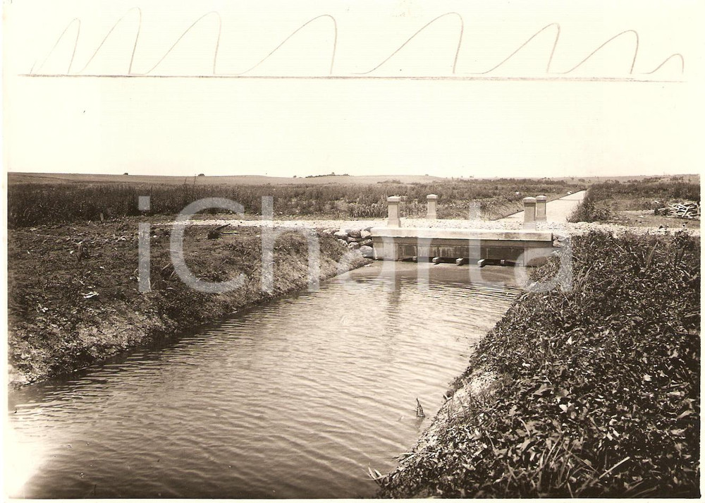 Fotografia d'epoca originale 1930 FOGGIA Bonifica STORNARA Il colatore CHIARADONNA 1