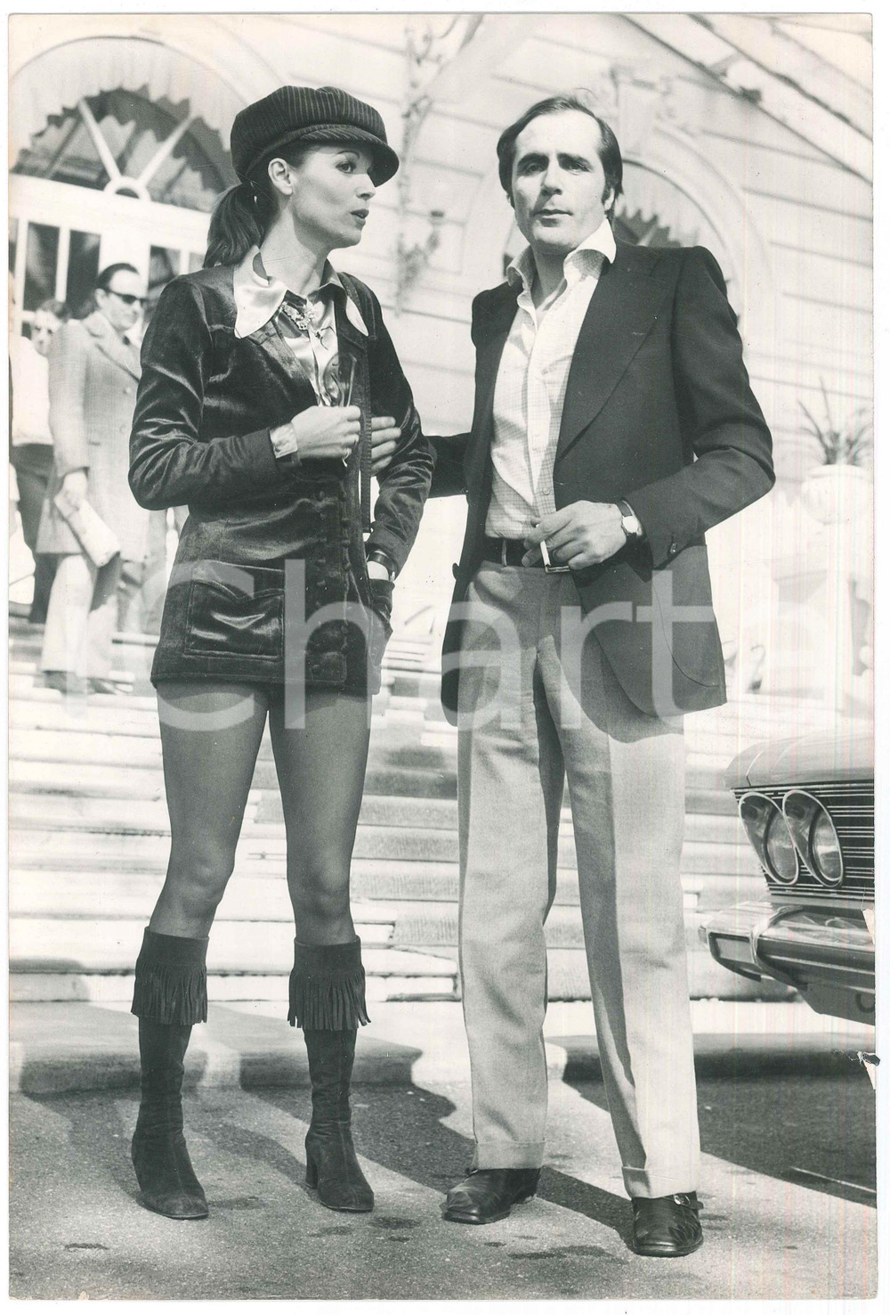 Fotografia d epoca originale 1970 ca ITALIA  SPETTACOLO Elsa MARTINELLI Carlo GIUFFRÃˆ Foto 20x30 cm 1