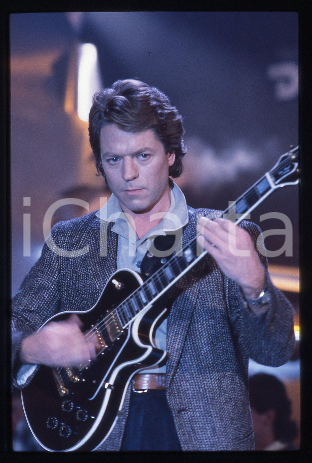35mm vintage slide* 1982 RAI 1 DISCORING Robert PALMER Ritratto del cantante 2