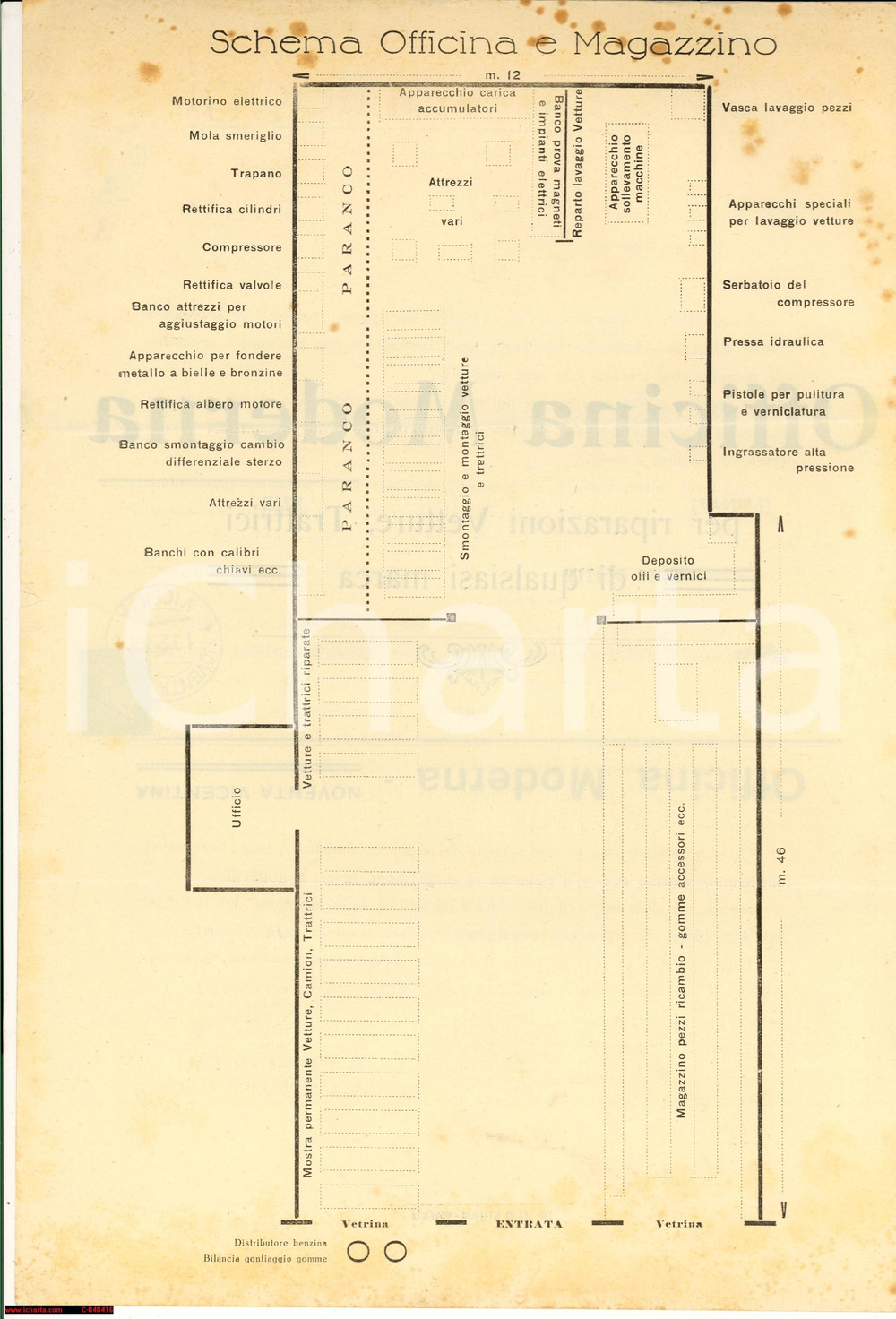 Materiale pubblicitario d’epoca 1932 NOVENTA VICENTINA Riparazioni OFFICINA MODERNA 1