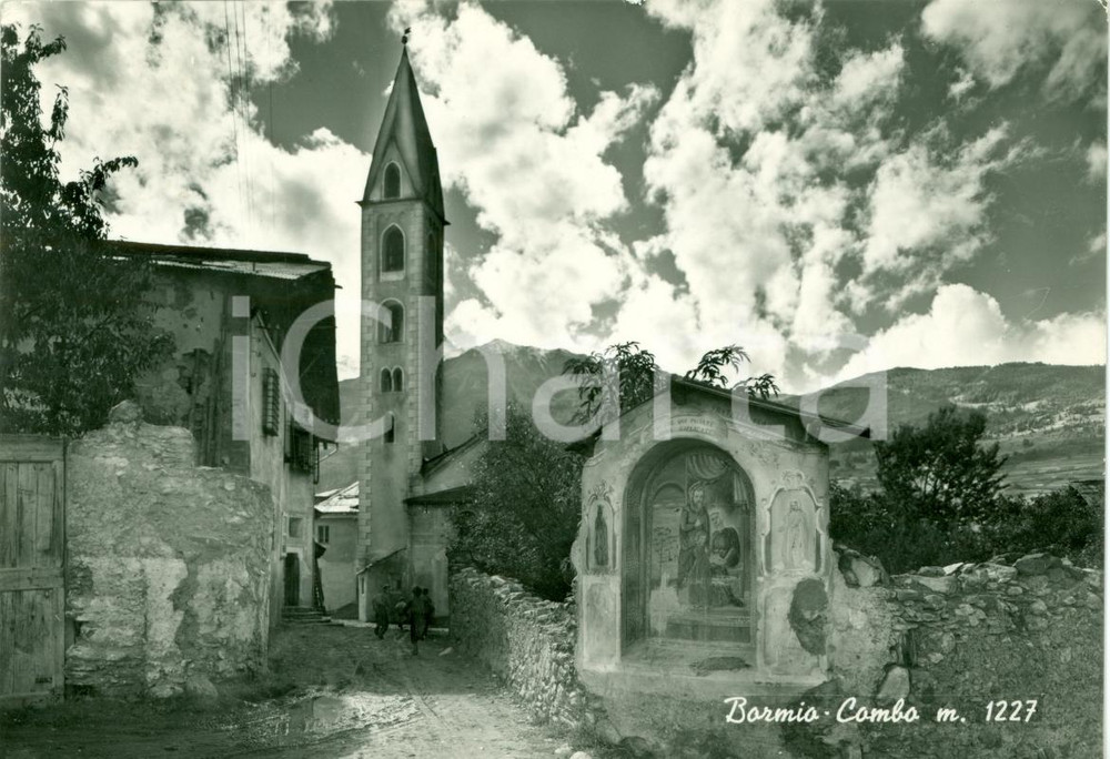 Cartolina originale da collezione 1956 BORMIO SO L antica zona di COMBO Cartolina ANIMATA FG VG 1