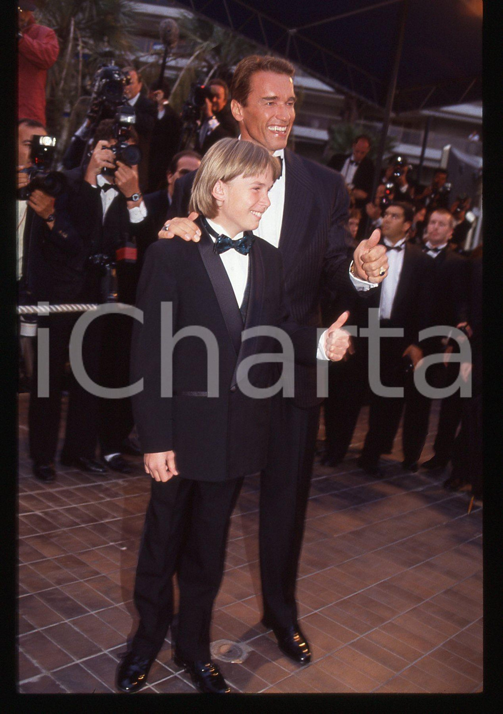 35mm vintage slide* 1993 FESTIVAL CANNES Arnold SCHWARZENEGGER Austin O'BRIEN 11