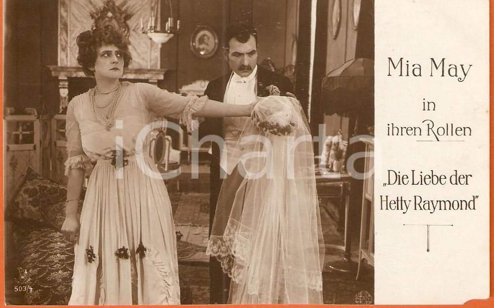 Cartolina originale da collezione 1917 DIE LIEBE DER BETTY RAYMOND Portrait Mia MAY Actress FILM KUNST Cartolina 1