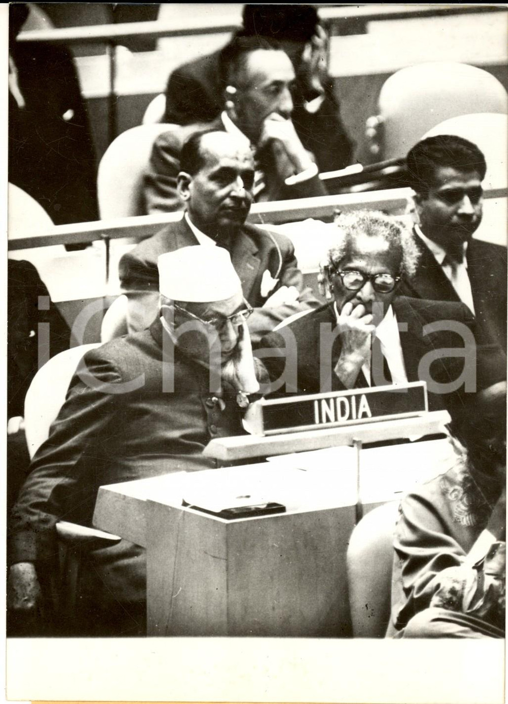 1960 NEW YORK Jawaharlal  NEHRU V. K. KRISHNA MENON all'assemblea ONU Foto 13x18