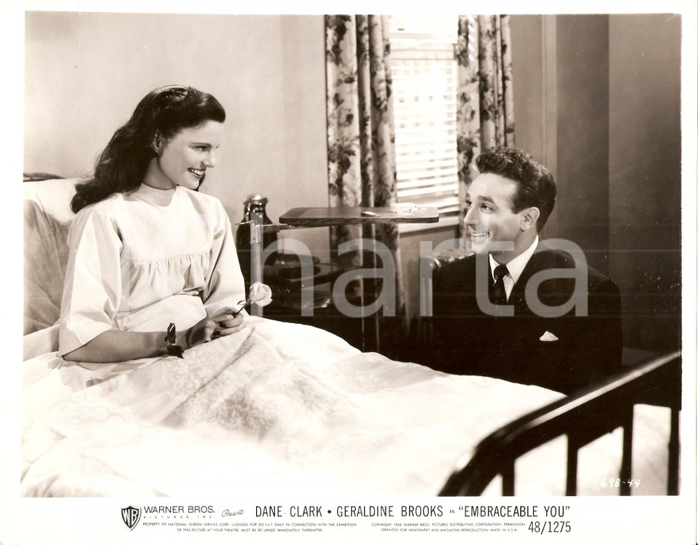 Fotografia d epoca originale 1948 EMBRACEABLE YOU Dane CLARK va a trovare Geraldine BROOKS in ospedale Foto 1