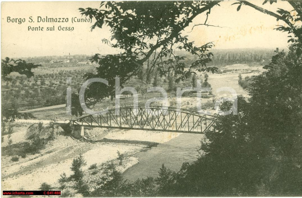 Cartolina originale da collezione 1929 BORGO SAN DALMAZZO CN Ponte ferroviario sul GESSO 1