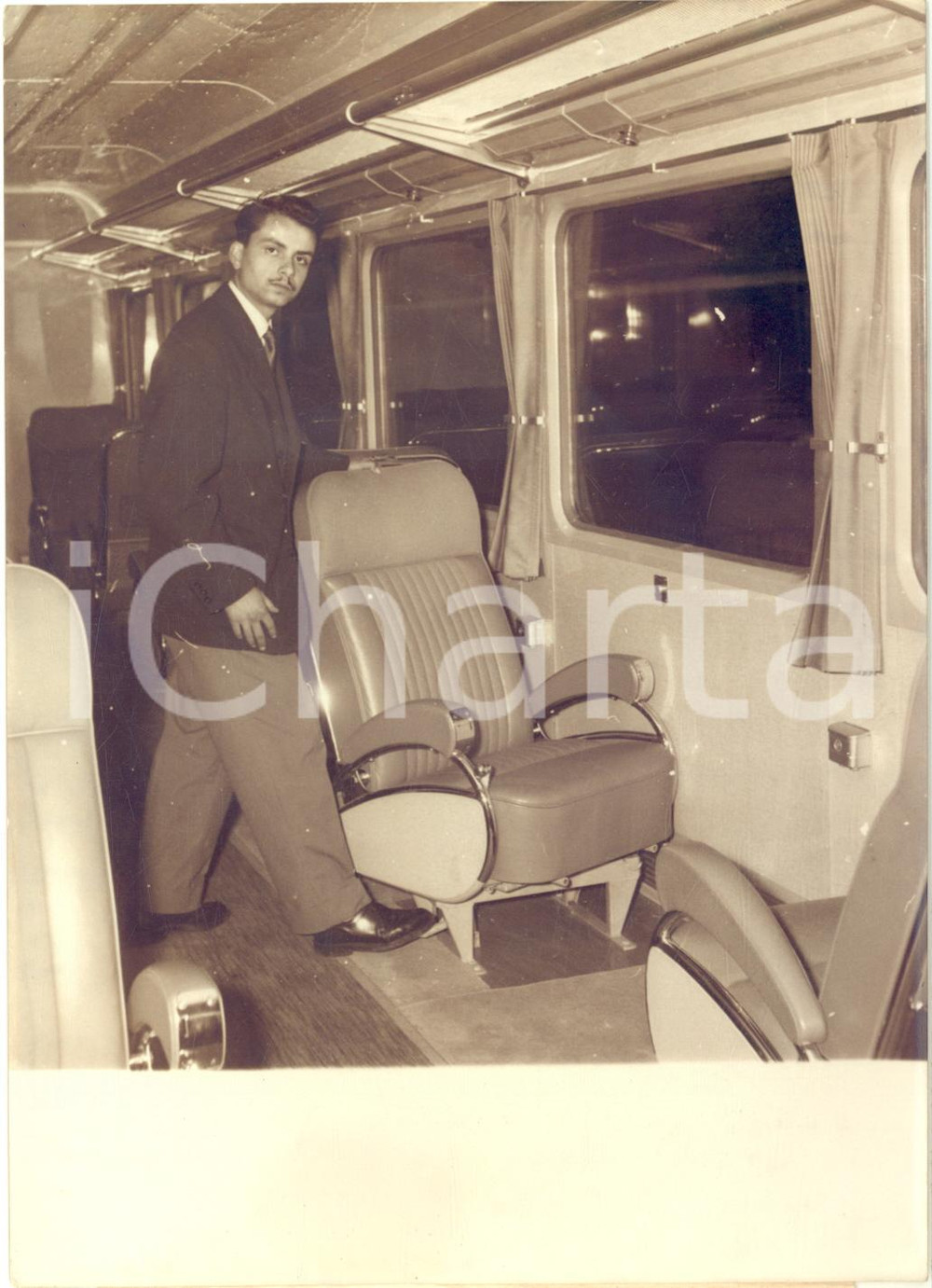 1956 FERROVIE MAROCCO Interno di un nuovo vagone di 1^ classe - Foto 13x18