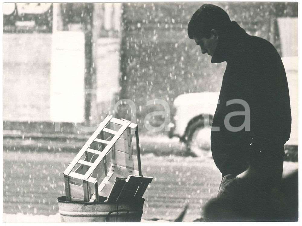 Fotografia d epoca originale 1963 MILANO Passante durante la nevicata  Foto ARTISTICA 23x18 cm 1