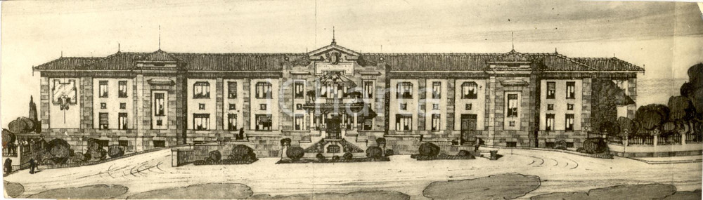 Fotografia d epoca originale 1929 Ragusa Prospetto fronte Ospedale BENITO MUSSOLINI 1