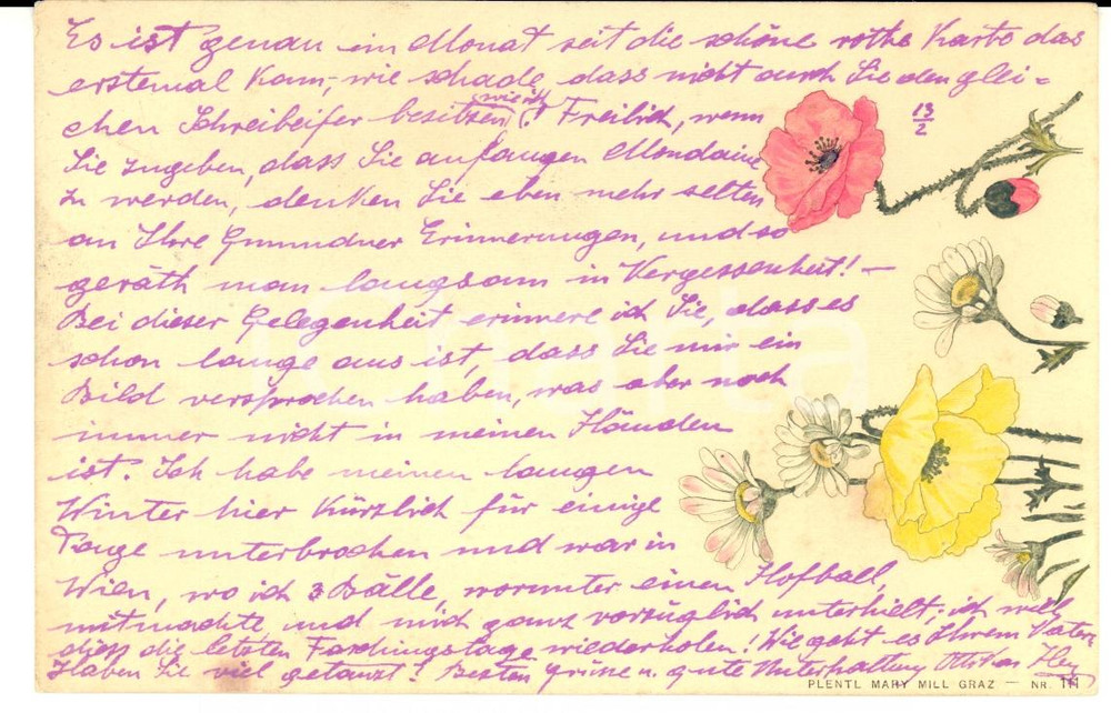 Autografo originale 1900 WIEN (Au) Ottokar HERZOGENBERG in un lungo inverno *Autografo FP VG 1