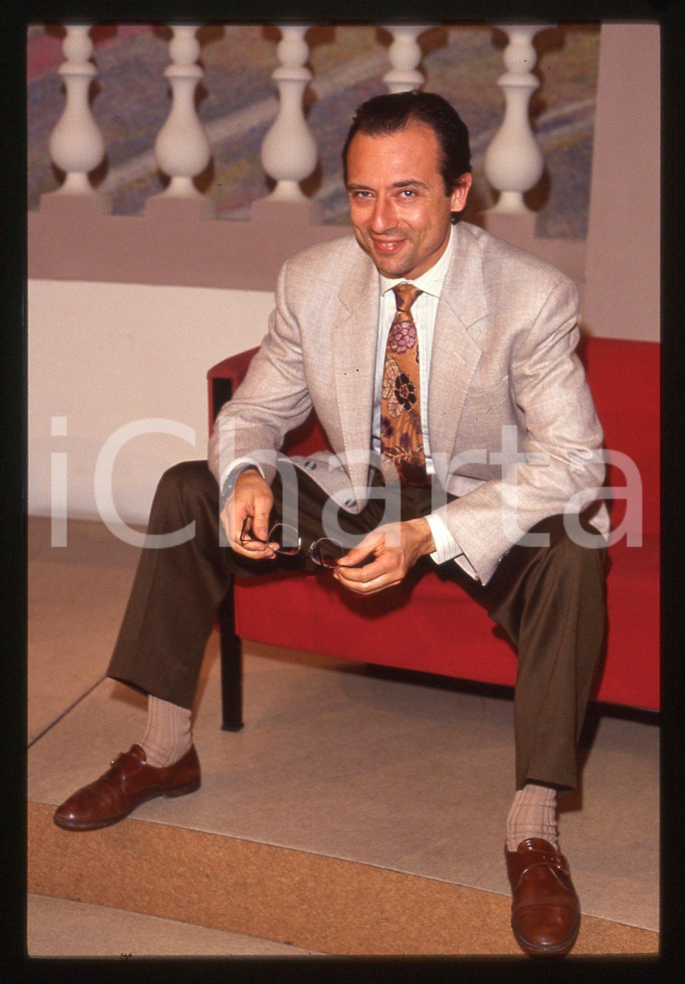 Fotografia d epoca originale 35mm vintage slide 1990 ca CINEMA Mattia SBRAGIA Ritratto dell attore 19 1