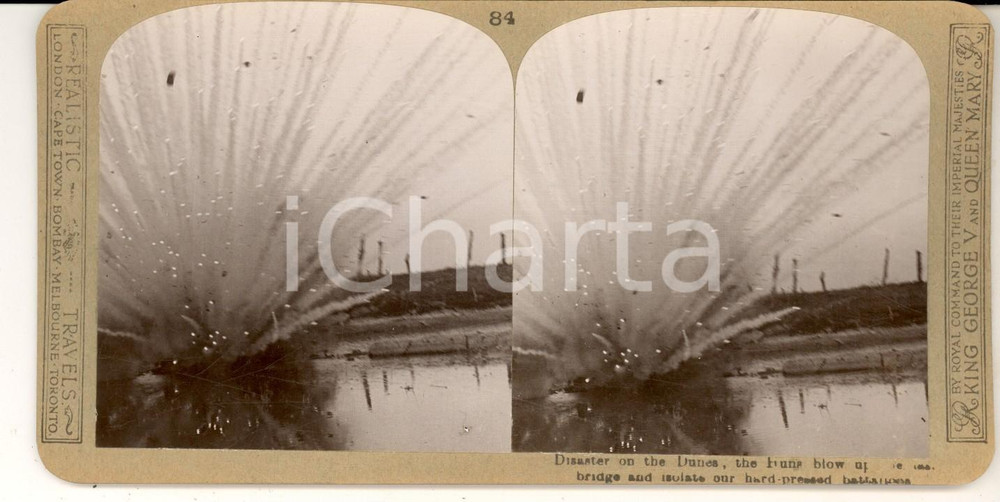 Fotografia d epoca originale 1918 WW1 THE GREAT WAR Disaster on the Dunes Stereoscopic photo nÂ° 84 1