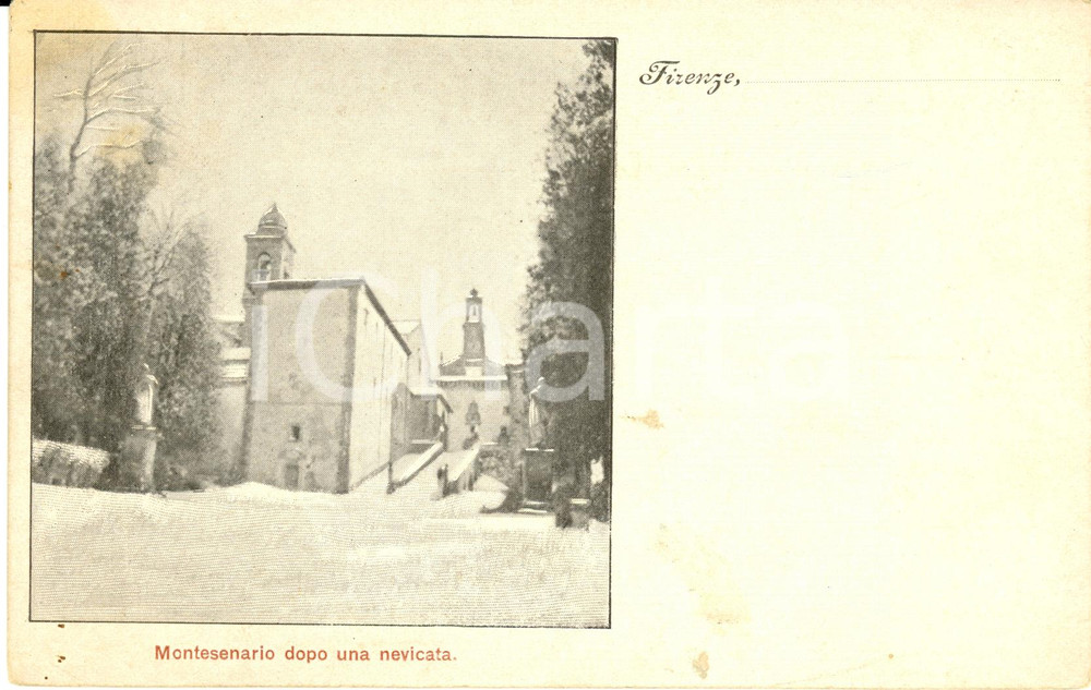Cartolina originale da collezione 1900 ca VAGLIA (FI) MONTESENARIO dopo una nevicata *Cartolina postale FP NV 1
