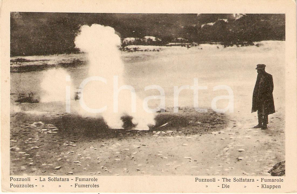 Cartolina originale da collezione 1940 ca POZZUOLI NA Solfatara DE LUCA  Fumarole Cartolina ANIMATA FP NV 1
