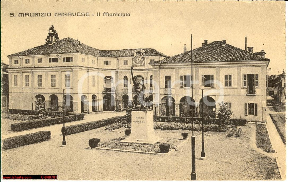 Cartolina originale da collezione 1948 San Maurizio Canavese *Vista Piazza Municipio 1