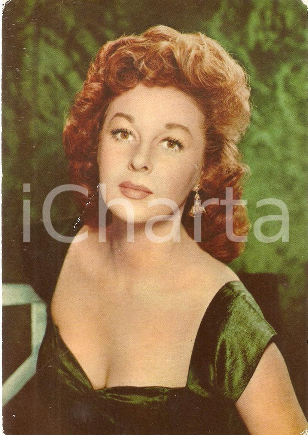 Cartolina originale da collezione 1950 CINEMA Actress Susan HAYWARD wears a green dress Cartolina FG NV 1