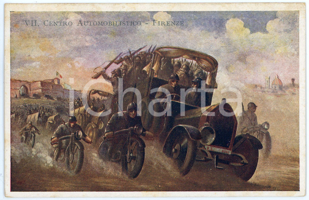 1910 ca REGIO ESERCITO - FIRENZE Centro Automobilistico - Cartolina FP NV  Cartolina postale d'epoca, non viaggiata.CONDIZIONI: GOODFORMATO: FP    originale e autentica 1