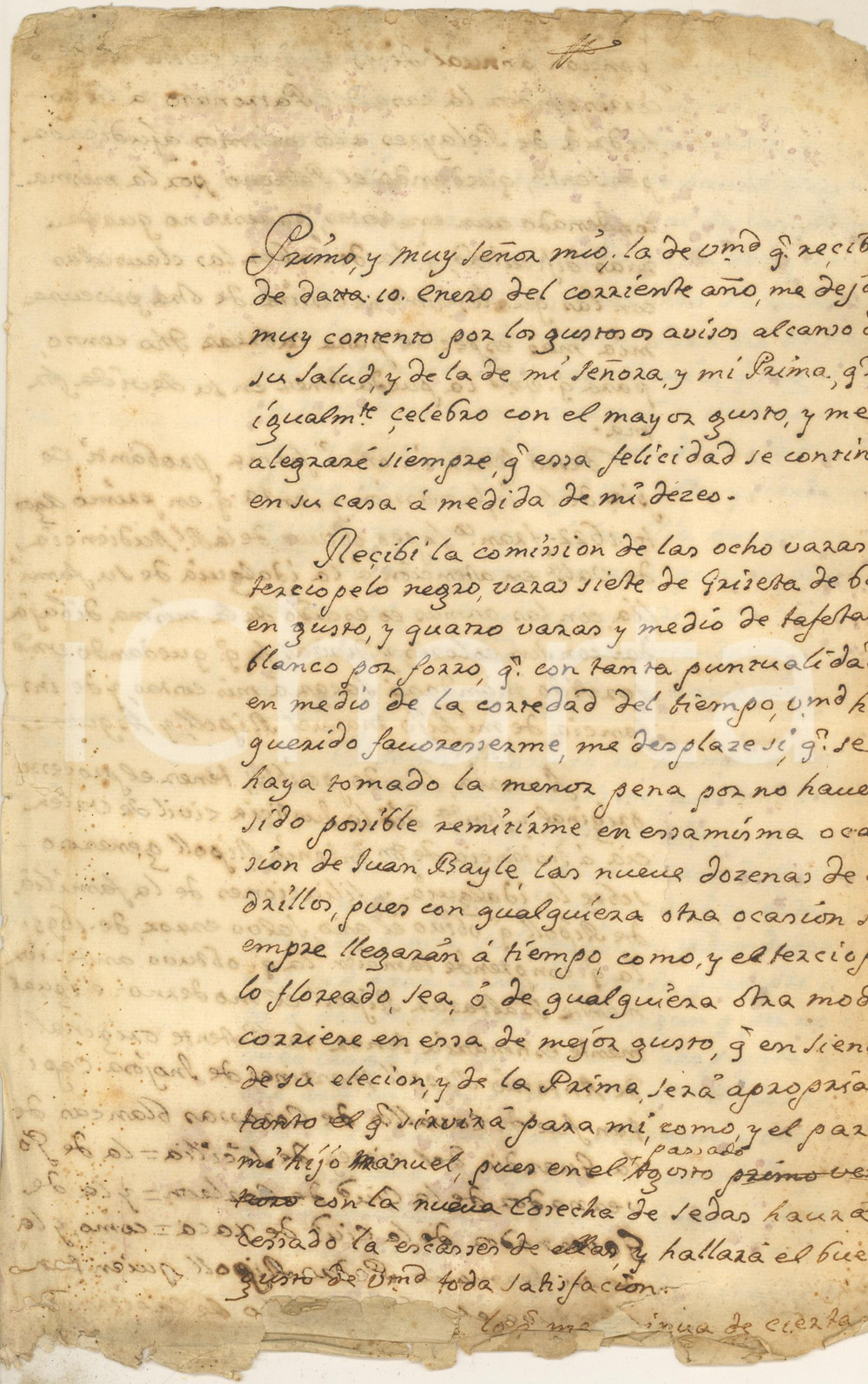 Documento originale, autentico 1765 CAGLIARI Don Pedro RIPOLL Y MANCA su una compravendita di animali *Lettera 1
