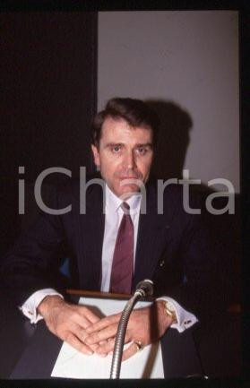 35mm vintage slide* 1992 ca MILAN Thierry de MONTBRIAL French economist (8)