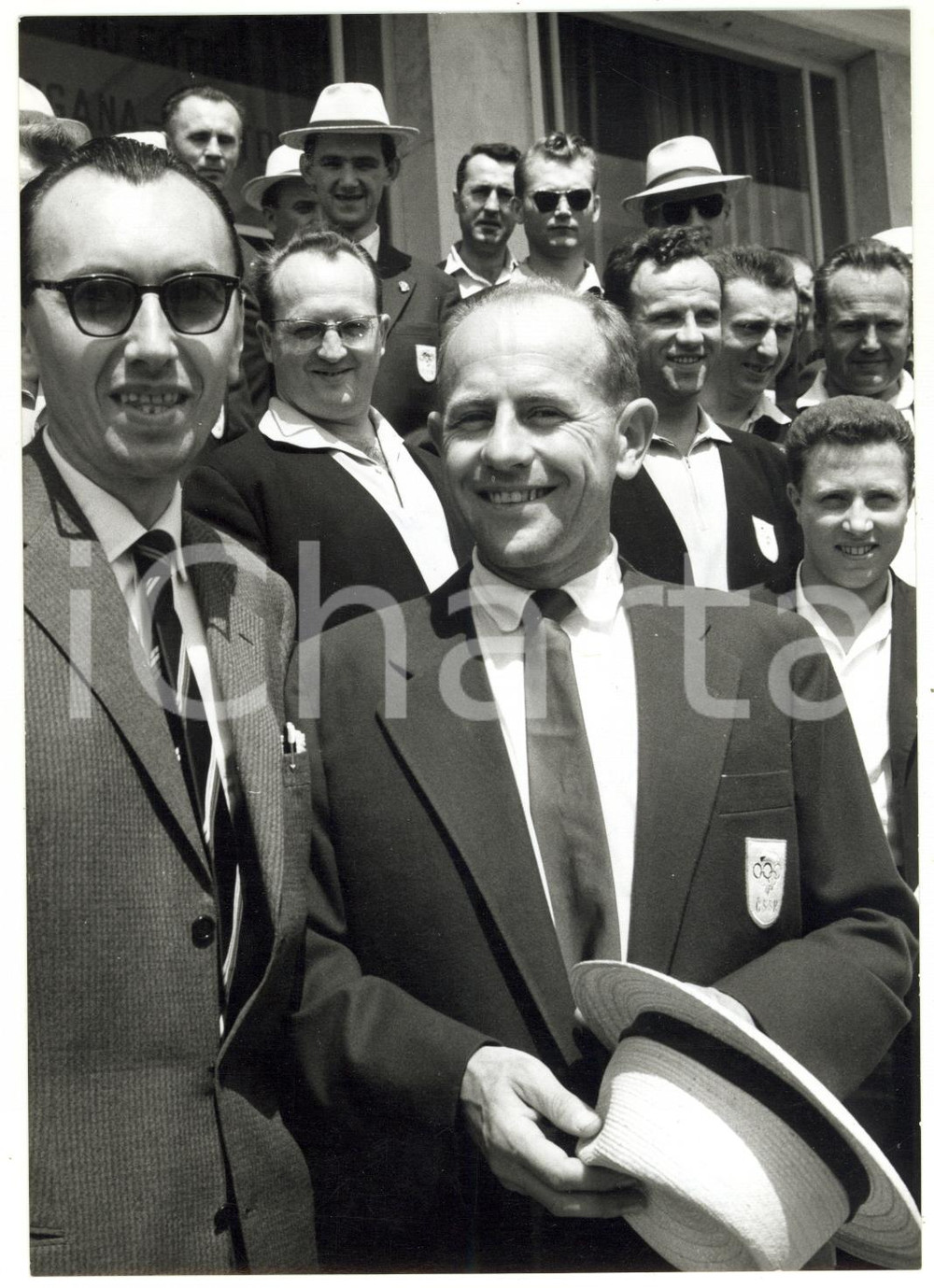 1960 ROMA - OLIMPIADI Arrivo della squadra cecoslovacca con Emil ZÁTOPEK *Foto