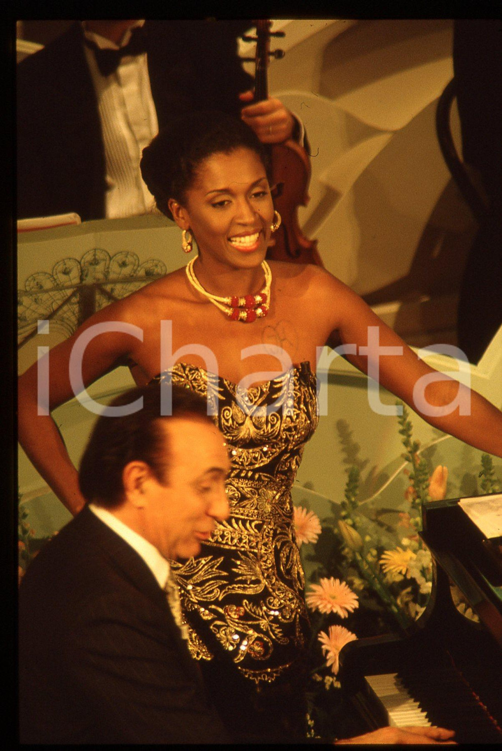 Negativo, diapositiva originale 35mm vintage slide 1994 FESTIVAL SANREMO  CANNELLE e Pippo BAUDO 1