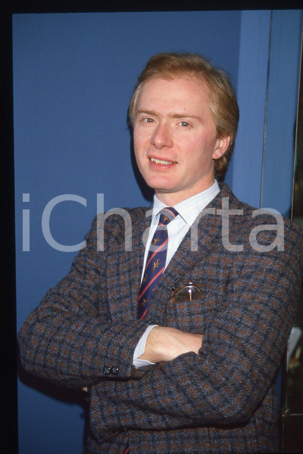 35mm vintage slide* 1989 MILANO Roberto CHEVALIER Ritratto in Terrazza Martini 4