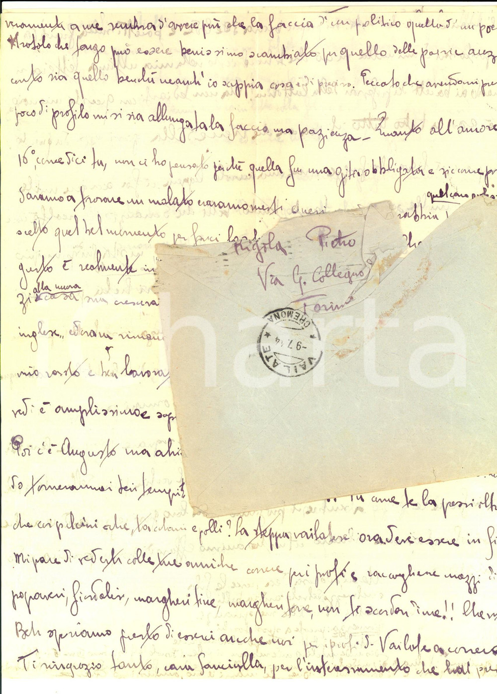 Autografo originale 1944 TORINO Pietro RIGOLA  Ora imperano la musica negra e Macario Autografo 1