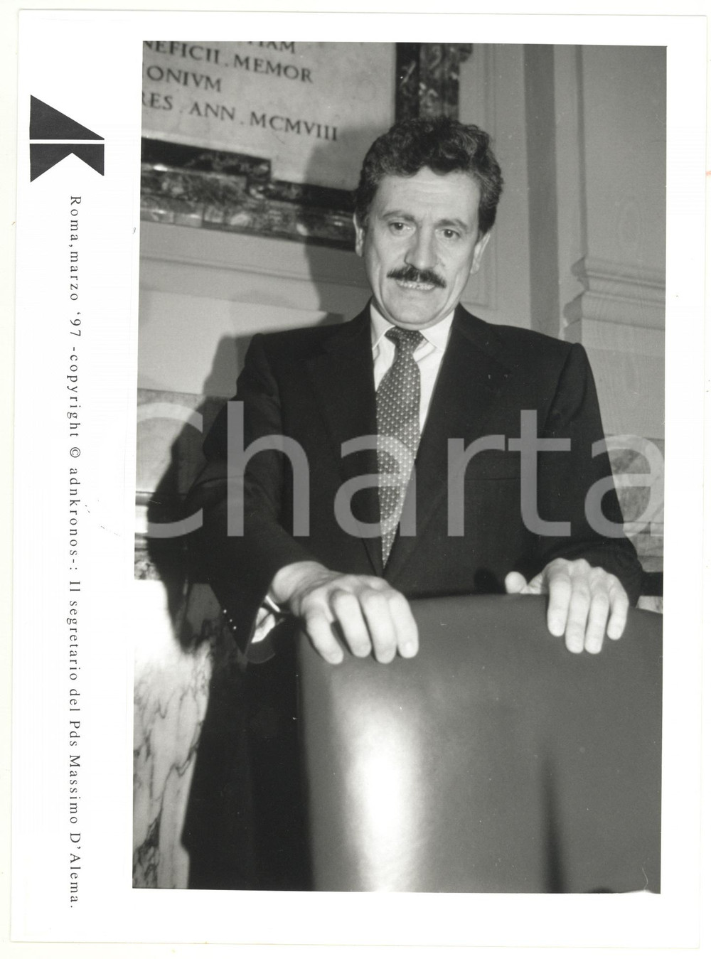 Fotografia d epoca originale 1997 ROMA  PDS Massimo D ALEMA durante conferenza stampa Foto 17x24 1