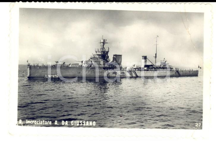 Fotografia d epoca originale 1940 ca Regio Incrociatore ALBERTO DA GIUSSANO Fotografia seriale 8x6 cm 1