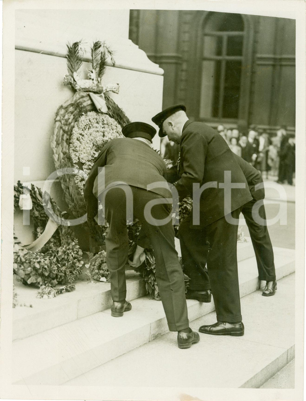 Fotografia d epoca originale 1938 LONDON Duca di SASSONIACOBURGOGOTHA con veterani tedeschi al CENOTAPH 1