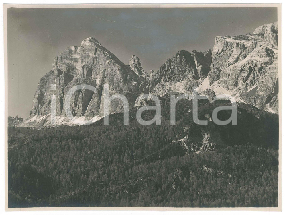 Fotografia d epoca originale 1940 ca DOLOMITI  La TOFANA DI ROZES  Fotografia MARCHETTI 23x17 cm 1