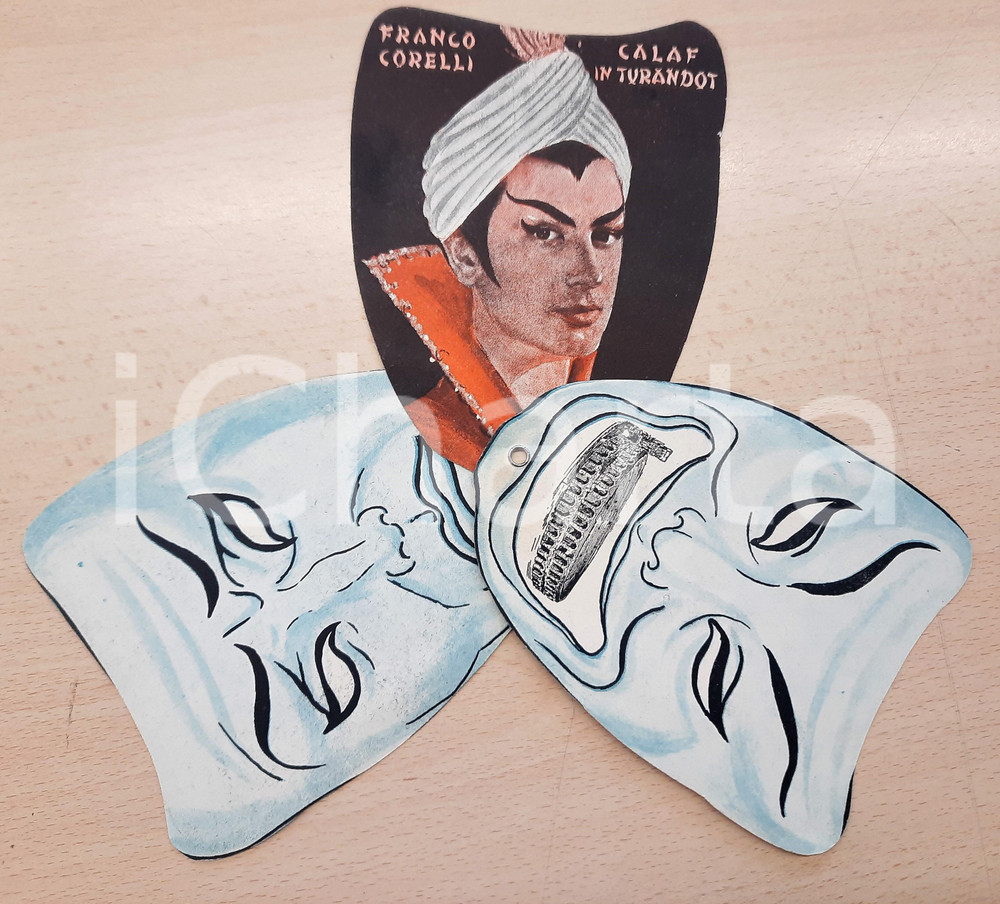 Materiale pubblicitario d’epoca 1958 LIRICA Franco CORELLI in Turandot  Calaf  Pubblicitario  Maschere 1