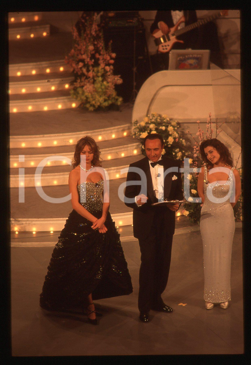 35mm vintage slide*1995 FESTIVAL SANREMO Anna FALCHI Claudia KOLL Pippo BAUDO 26