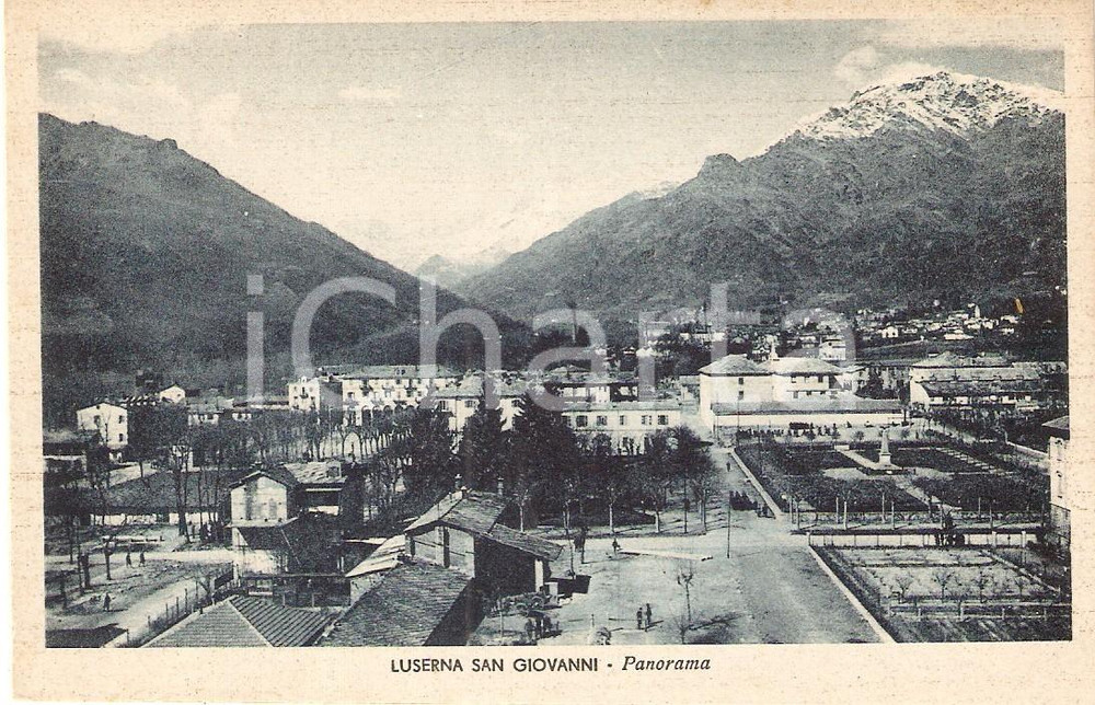 Cartolina originale da collezione 1943 LUSERNA SAN GIOVANNI (Torino) Panorama della Val PELLICE *Cartolina FP NV 1