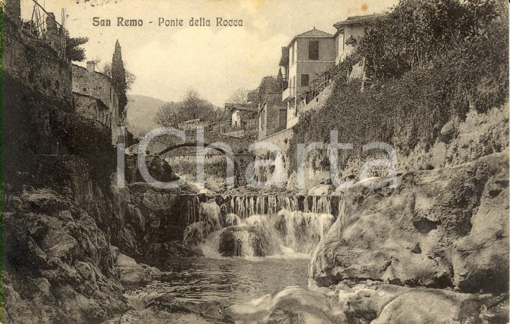 Cartolina originale da collezione 1914 SANREMO (IM) Veduta del ponte della ROCCA *Cartolina postale FP VG 1