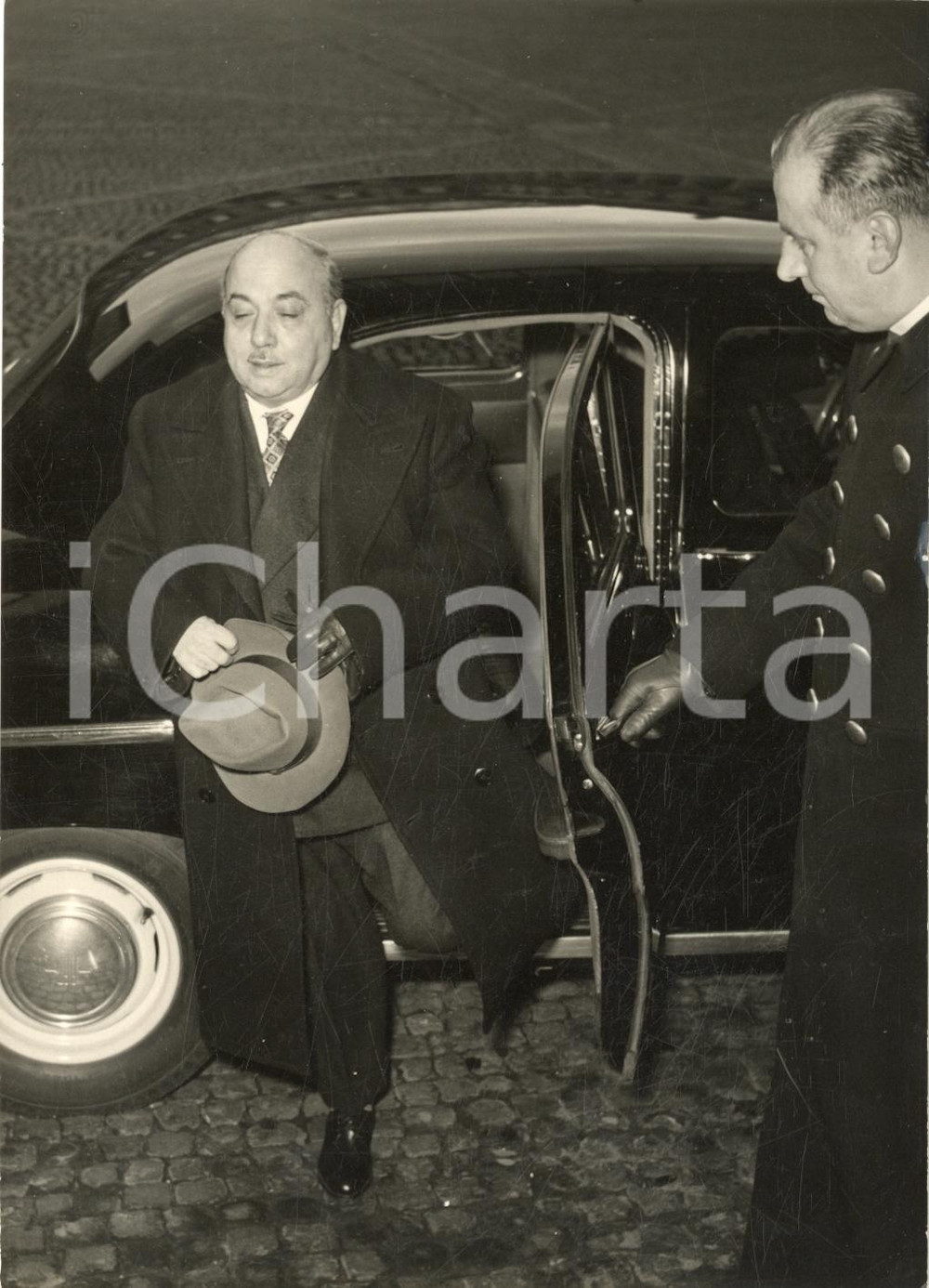1954 ROMA Crisi di governo - Enrico MOLE' arriva al Quirinale *Foto 13x18