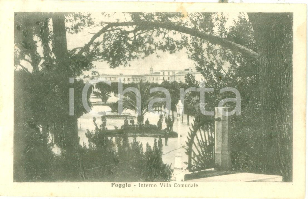 Cartolina originale da collezione 1935 ca FOGGIA L interno della Villa Comunale Cartolina FP NV 1