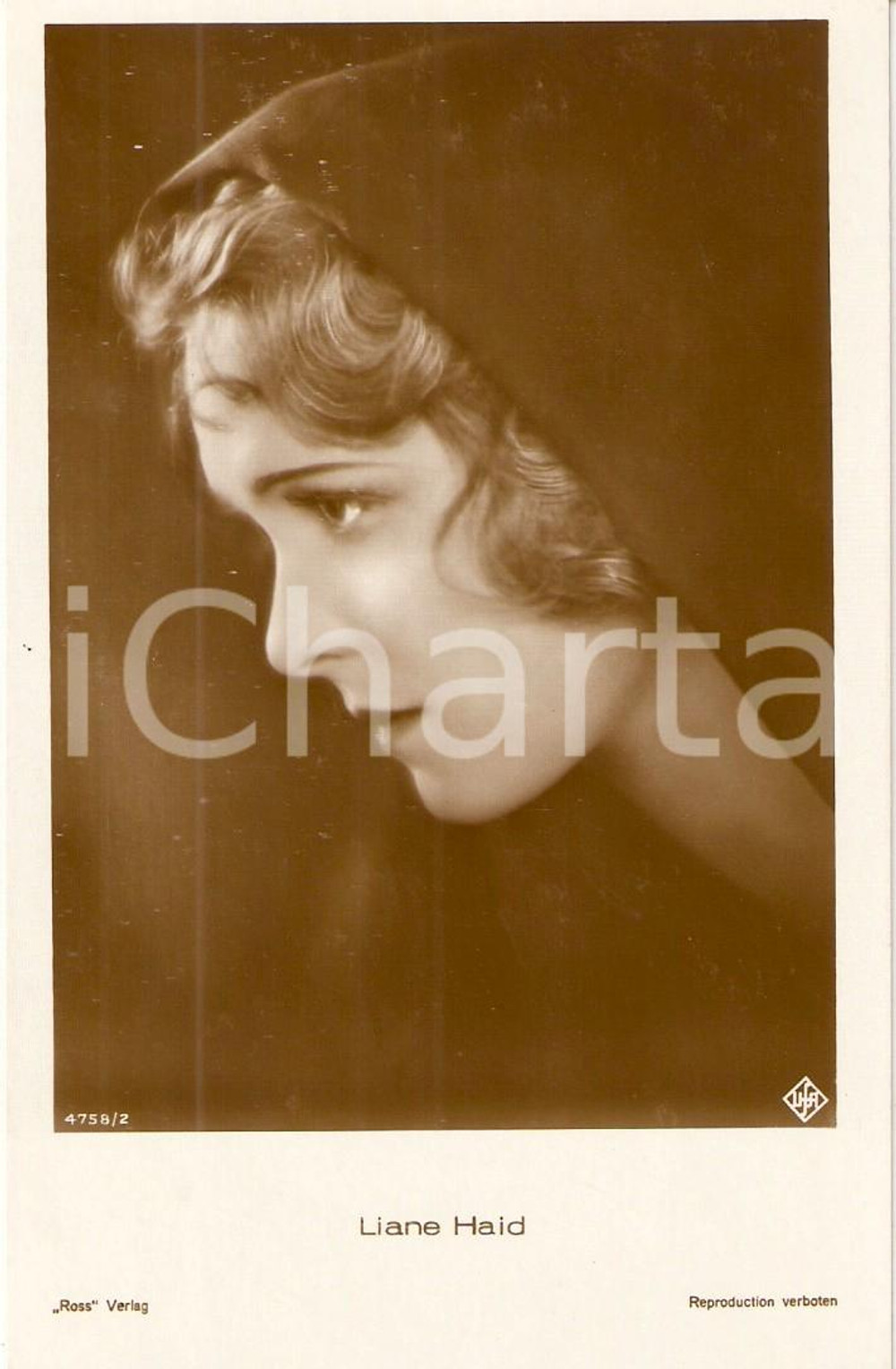 Cartolina originale da collezione 1925 ca CINEMA Actress Liane HAID Portrait *Cartolina FP NV 1
