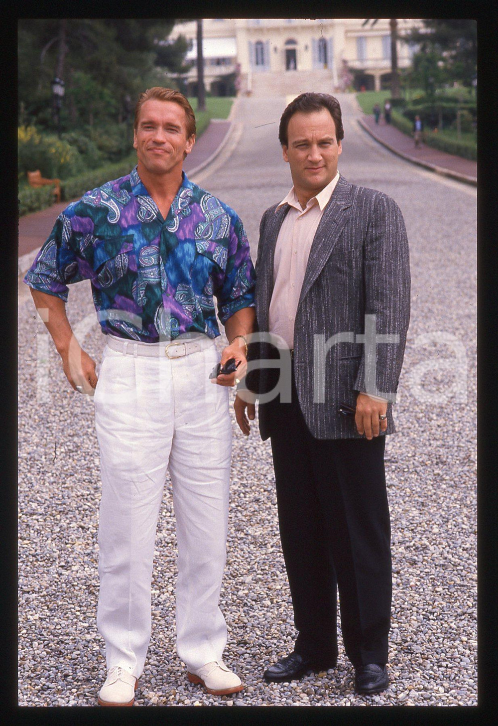35mm vintage slide* 1988 CANNES - Arnold SCHWARZENEGGER e Jim BELUSHI (7)