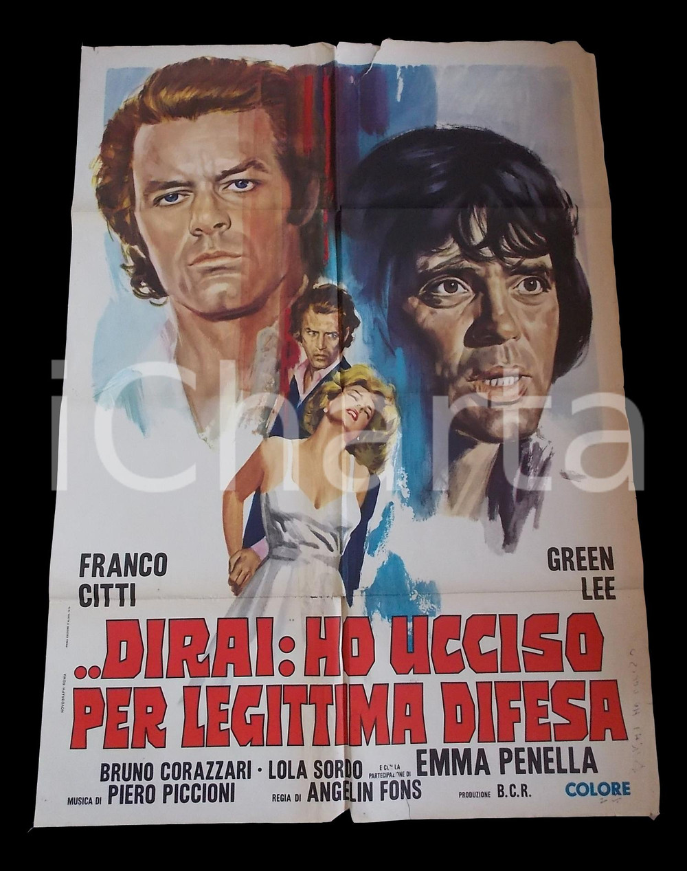 Materiale cinematografico d’epoca 1971 DIRAI: HO UCCISO PER LEGITTIMA DIFESA Franco CITTI Emma PENELLA Manifesto 1