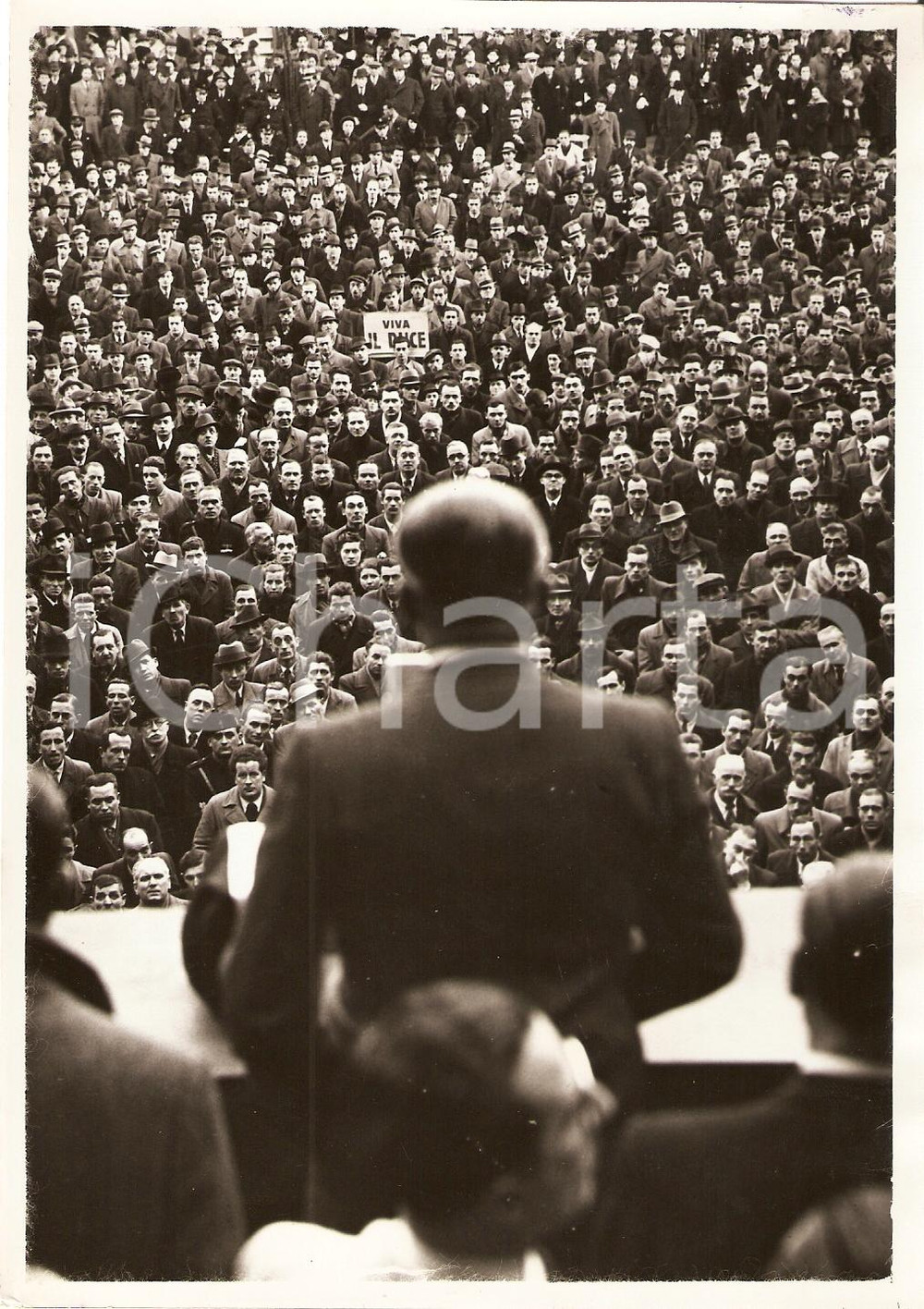 Fotografia d'epoca originale 1939 MILANO Adunata sulla pubblica piazza *Fotografia ARTISTICA 13x18 cm 1