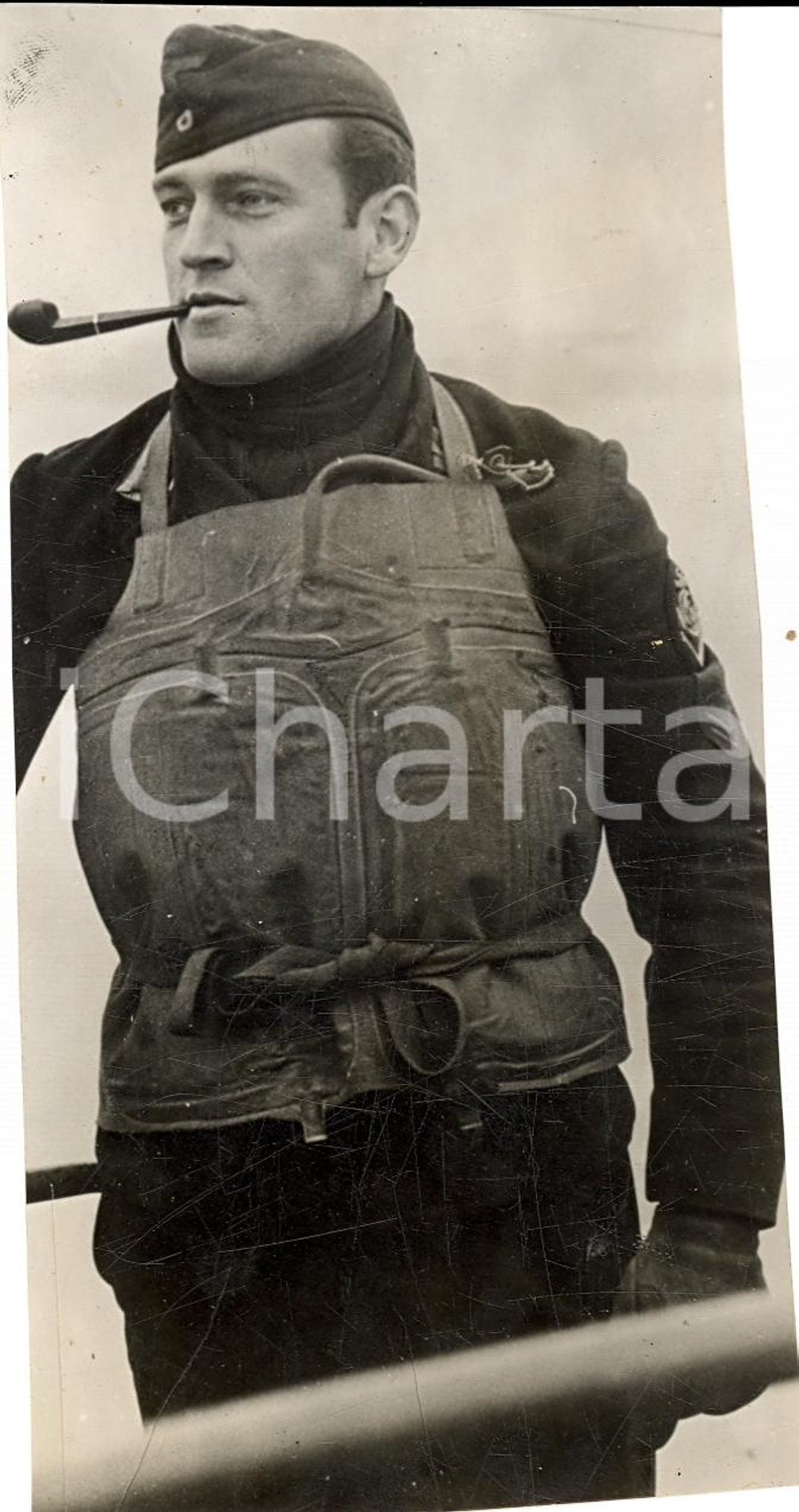 Fotografia d'epoca originale 1943 WW2 MARINA DA GUERRA Tedesca Marinaio di vedetta 1