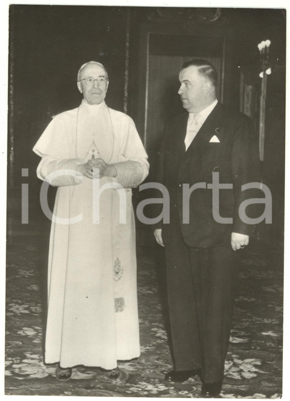 1957 CASTEL GANDOLFO - Papa Pio XII riceve ministro austriaco Ferdinand GRAF
