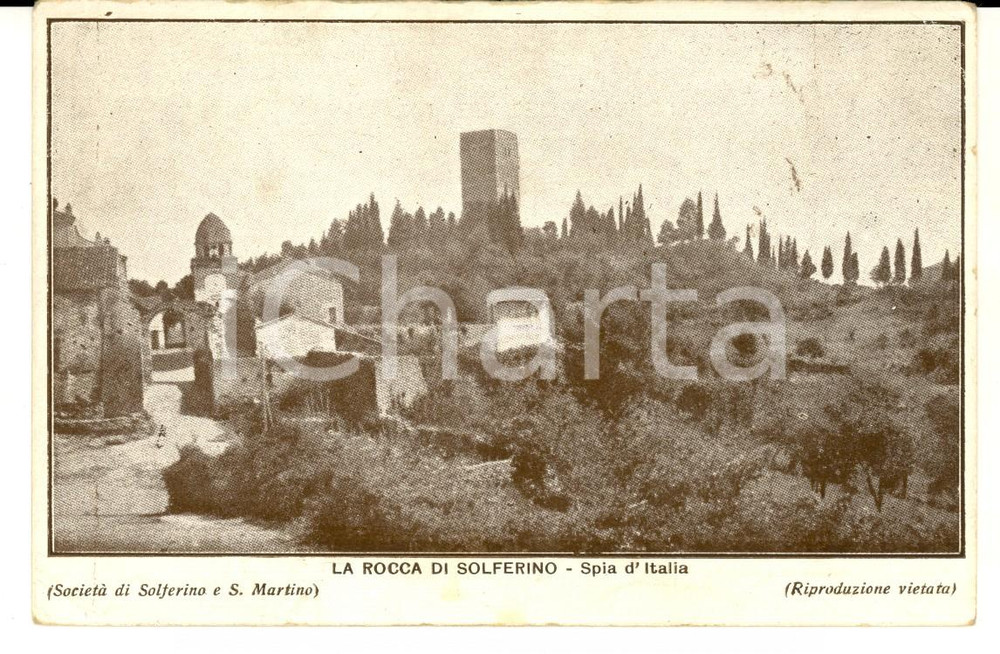 Cartolina originale da collezione 1920 ca SOLFERINO MN Rocca  Spia d Italia Cartolina postale FP NV 1