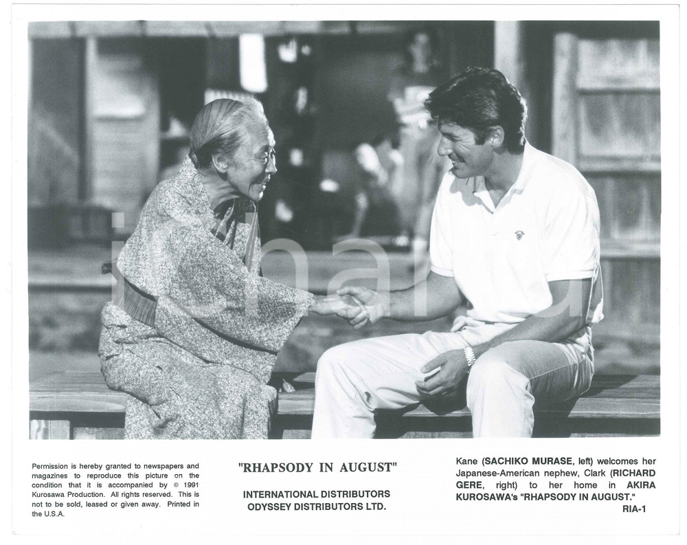 Materiale cinematografico d’epoca 1991 CINEMA  RHAPSODY IN AUGUST Richard GERE Sachiro MURASE Photo 25x20 cm 1