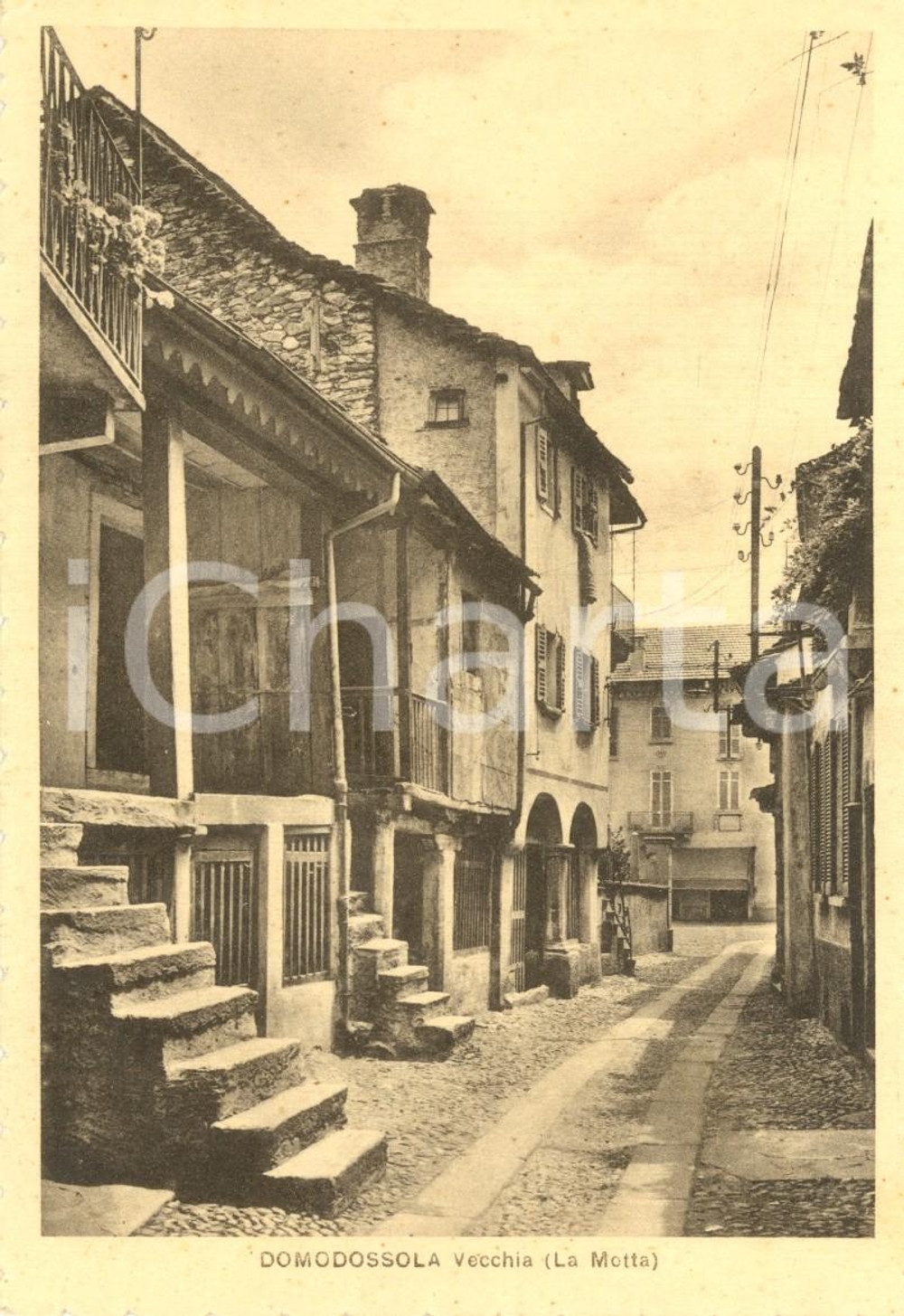Cartolina originale da collezione 1941 DOMODOSSOLA (VB) Antico quartiere LA MOTTA *Cartolina postale FG NV 1