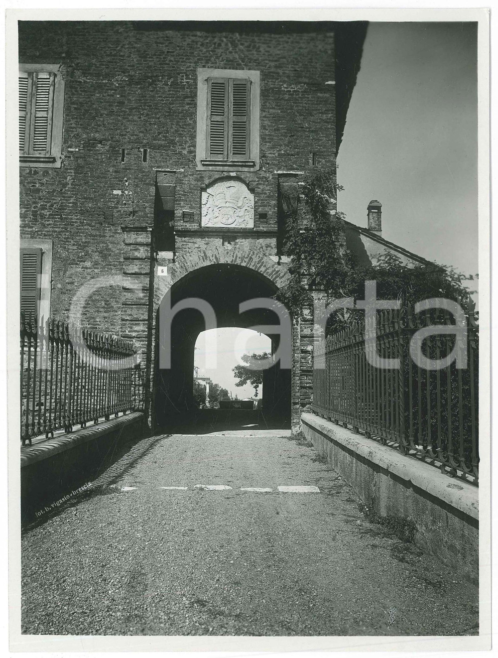 Fotografia d epoca originale 1940 ca VEROLANUOVA BS Castel MERLINO   Foto Bruno VIGASIO 17x23 cm 1